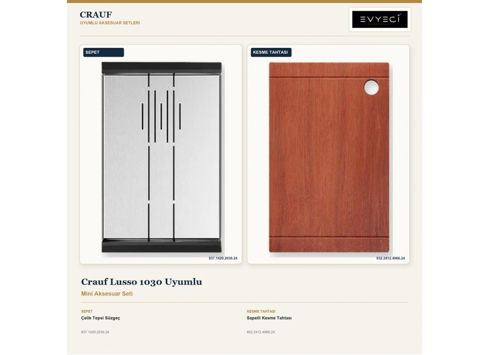 Crauf Lusso 1030 Uyumlu Mini Aksesuar Seti | 2 Parça Crauf Lusso 1030 Uyumlu Mini Aksesuar Seti | 2 Parça