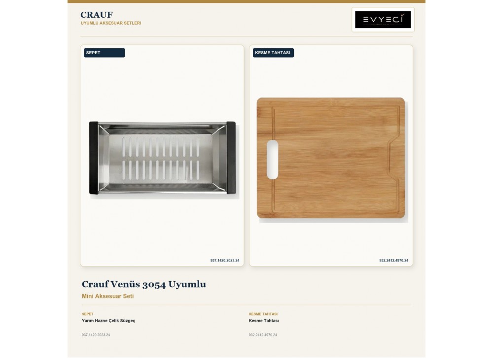 Crauf Venüs 3054 Uyumlu Mini Aksesuar Seti | 2 Parça Crauf Venüs 3054 Uyumlu Mini Aksesuar Seti | 2 Parça