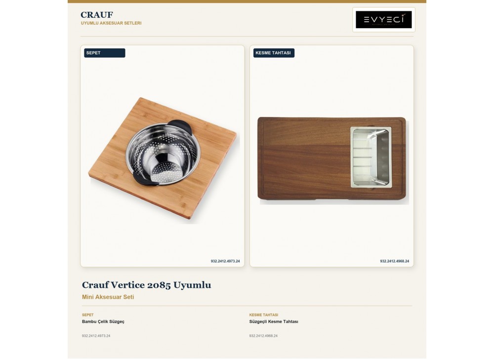 Crauf Vertice 2085 Uyumlu Mini Aksesuar Seti | 2 Parça Crauf Vertice 2085 Uyumlu Mini Aksesuar Seti | 2 Parça