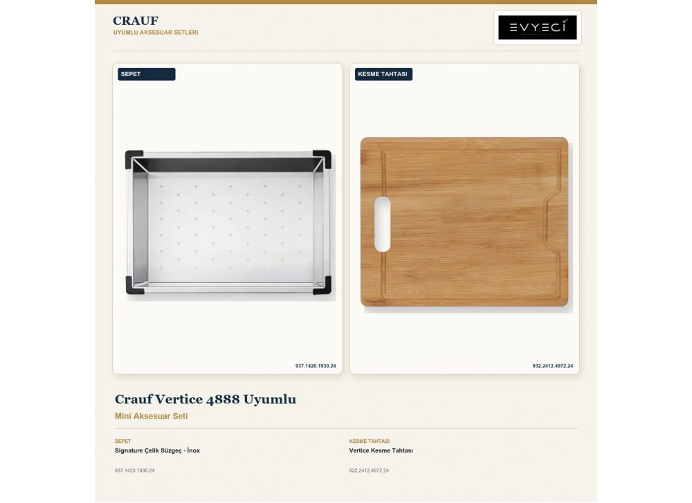 Crauf Vertice 4888 Uyumlu Mini Aksesuar Seti | 2 Parça