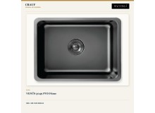 Crauf Venüs 3049 PVD Füme 49×44 cm Evye + Attivo Pure 4065 Dark Graphite (Füme) Batarya | 2 Parça Soft Pure