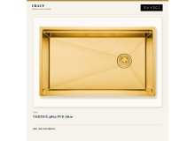 Crauf Vertice 4865 PVD Altın 65×48 cm Evye + Vertice 4050 Imperial Gold (İpeksi Altın) Batarya | 2 Parça Soft Lift