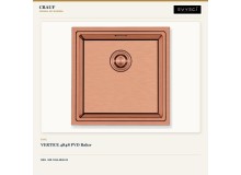 Crauf Vertice 4848 PVD Bakır 48×48 cm Evye + Vertice 4055 Royal Bronze (Bakır) Batarya | 2 Parça Soft Pure