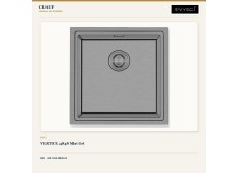 Crauf Vertice 4848 Mat Gri 48×48 cm Evye + Vertice 4055 Platinum Satin (İnox) Batarya | 2 Parça Soft Pure