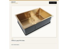 Crauf Stella 4465 PVD Altın 65×44 cm Evye + Pesce 4060 Batarya + Aynı Renk Sabunluk | 3 Parça Soft Classic