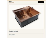 Crauf Poli 6301 PVD Bakır 58×51 cm Evye + Attivo Pure 4065 Royal Bronze (Bakır) Batarya | 2 Parça Soft Pure Crauf Poli 6301 PVD Bakır 58×51 cm Evye + Attivo Pure 4065 Royal Bronze (Bakır) Batarya | 2 Parça Soft Pure