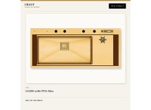 Crauf Lusso 1080 PVD Altın 118×50 cm Evye + Lusso 4035 Imperial Gold (İpeksi Altın) Batarya | 2 Parça Soft Pro