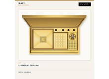 Crauf Lusso 6395 PVD Altın 88×50 cm Evye + Lusso 4035 Imperial Gold (İpeksi Altın) Batarya | 2 Parça Soft Pro