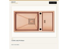 Crauf Lusso 1085 PVD Bakır 82×43 cm Evye + Lusso 4035 Royal Bronze (Bakır) Batarya | 2 Parça Soft Pro