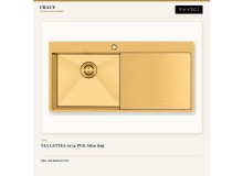 Crauf Via Lattea 6174 Sağ PVD Altın 100×51 cm Evye + Attivo Pure 4065 Imperial Gold (İpeksi Altın) Batarya | 2 Parça Soft Pure