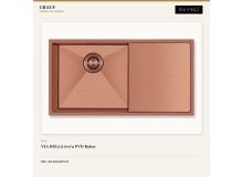 Crauf Via Bella 6072 PVD Bakır 86×45 cm Evye + Attivo Pure 4065 Royal Bronze (Bakır) Batarya | 2 Parça Soft Pure Crauf Via Bella 6072 PVD Bakır 86×45 cm Evye + Attivo Pure 4065 Royal Bronze (Bakır) Batarya | 2 Parça Soft Pure