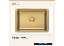 Crauf Venüs 3054 PVD Altın 54×44 cm Evye + Pesce 4060 PVD Altın Batarya 5 Parça Premium Set