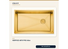 Crauf Vertice 4870 PVD Altın 70×48 cm Evye + Vertice 4050 PVD Altın Batarya 6 Parça Premium Set Crauf Vertice 4870 PVD Altın 70×48 cm Evye + Vertice 4050 PVD Altın Batarya 6 Parça Premium Set