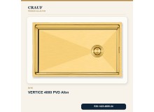 Crauf Vertice 4880 PVD Altın 80×48 cm Evye + Vertice 4050 PVD Altın Batarya 6 Parça Premium Set Crauf Vertice 4880 PVD Altın 80×48 cm Evye + Vertice 4050 PVD Altın Batarya 6 Parça Premium Set