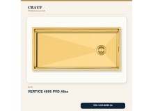 Crauf Vertice 4898 PVD Altın 98×48 cm Evye + Vertice 4050 PVD Altın Batarya 6 Parça Premium Set Crauf Vertice 4898 PVD Altın 98×48 cm Evye + Vertice 4050 PVD Altın Batarya 6 Parça Premium Set