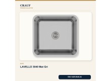 Crauf Lavello 3040 Mat Gri 45×40 cm Evye + Pesce 4060 Çelik Batarya 5 Parça Set Crauf Lavello 3040 Mat Gri 45×40 cm Evye + Pesce 4060 Çelik Batarya 5 Parça Set