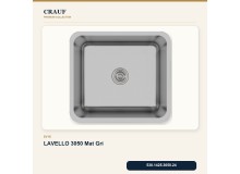 Crauf Lavello 3050 Mat Gri 49×44 cm Evye + Pesce 4060 Çelik Batarya 5 Parça Set Crauf Lavello 3050 Mat Gri 49×44 cm Evye + Pesce 4060 Çelik Batarya 5 Parça Set
