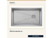 Crauf Vertice 4865 Mat Gri 65×48 cm Evye + Vertice 4050 Çelik (Mat Gri evye için nötr alternatif) Batarya 6 Parça Set Crauf Vertice 4865 Mat Gri 65×48 cm Evye + Vertice 4050 Çelik (Mat Gri evye için nötr alternatif) Batarya 6 Parça Set