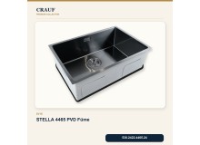 Crauf Stella 4465 PVD Füme 65×44 cm Evye + Pesce 4060 PVD Füme Batarya 6 Parça Premium Set