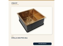 Crauf Stella 4444 PVD Altın 44×44 cm Evye + Pesce 4060 PVD Altın Batarya 6 Parça Premium Set Crauf Stella 4444 PVD Altın 44×44 cm Evye + Pesce 4060 PVD Altın Batarya 6 Parça Premium Set