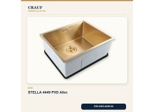 Crauf Stella 4449 PVD Altın 49×44 cm Evye + Pesce 4060 PVD Altın Batarya 6 Parça Premium Set Crauf Stella 4449 PVD Altın 49×44 cm Evye + Pesce 4060 PVD Altın Batarya 6 Parça Premium Set