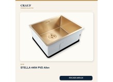 Crauf Stella 4454 PVD Altın 54×44 cm Evye + Pesce 4060 PVD Altın Batarya 6 Parça Premium Set Crauf Stella 4454 PVD Altın 54×44 cm Evye + Pesce 4060 PVD Altın Batarya 6 Parça Premium Set