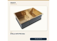 Crauf Stella 4470 PVD Altın 70×44 cm Evye + Pesce 4060 PVD Altın Batarya 6 Parça Premium Set Crauf Stella 4470 PVD Altın 70×44 cm Evye + Pesce 4060 PVD Altın Batarya 6 Parça Premium Set