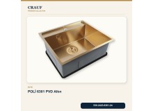 Crauf Poli 6301 PVD Altın 58×51 cm Evye + Pesce 4060 PVD Altın Batarya 6 Parça Premium Set Crauf Poli 6301 PVD Altın 58×51 cm Evye + Pesce 4060 PVD Altın Batarya 6 Parça Premium Set