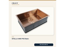 Crauf Stella 4460 PVD Bakır 60×44 cm Evye + Pesce 4060 PVD Bakır Batarya 6 Parça Premium Set