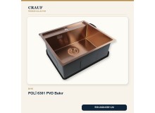 Crauf Poli 6301 PVD Bakır 58×51 cm Evye + Pesce 4060 PVD Bakır Batarya 6 Parça Premium Set Crauf Poli 6301 PVD Bakır 58×51 cm Evye + Pesce 4060 PVD Bakır Batarya 6 Parça Premium Set