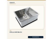 Crauf Stella 4454 Mat Gri 54×44 cm Evye + Pesce 4060 Çelik Batarya 6 Parça Set Crauf Stella 4454 Mat Gri 54×44 cm Evye + Pesce 4060 Çelik Batarya 6 Parça Set