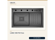 Crauf Lusso 1056 PVD Füme 86×48 cm Evye + Lusso 4030 PVD Füme Batarya 5 Parça Premium Set Crauf Lusso 1056 PVD Füme 86×48 cm Evye + Lusso 4030 PVD Füme Batarya 5 Parça Premium Set