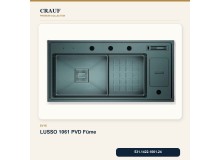 Crauf Lusso 1061 PVD Füme 100×48 cm Evye + Lusso 4030 PVD Füme Batarya 5 Parça Premium Set Crauf Lusso 1061 PVD Füme 100×48 cm Evye + Lusso 4030 PVD Füme Batarya 5 Parça Premium Set