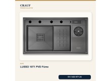 Crauf Lusso 1071 PVD Füme 84×48 cm Evye + Lusso 4030 PVD Füme Batarya 5 Parça Premium Set Crauf Lusso 1071 PVD Füme 84×48 cm Evye + Lusso 4030 PVD Füme Batarya 5 Parça Premium Set
