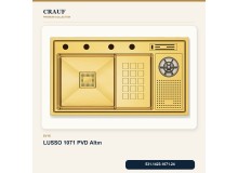 Crauf Lusso 1071 PVD Altın 84×48 cm Evye + Lusso 4030 PVD Altın Batarya 5 Parça Premium Set Crauf Lusso 1071 PVD Altın 84×48 cm Evye + Lusso 4030 PVD Altın Batarya 5 Parça Premium Set