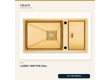 Crauf Lusso 1085 PVD Altın 82×43 cm Evye + Lusso 4030 PVD Altın Batarya 5 Parça Premium Set Crauf Lusso 1085 PVD Altın 82×43 cm Evye + Lusso 4030 PVD Altın Batarya 5 Parça Premium Set