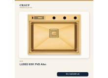 Crauf Lusso 6391 PVD Altın 64×49 cm Evye + Lusso 4030 PVD Altın Batarya 5 Parça Premium Set Crauf Lusso 6391 PVD Altın 64×49 cm Evye + Lusso 4030 PVD Altın Batarya 5 Parça Premium Set