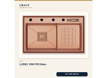 Crauf Lusso 1056 PVD Bakır 86×48 cm Evye + Lusso 4030 PVD Bakır Batarya 5 Parça Premium Set Crauf Lusso 1056 PVD Bakır 86×48 cm Evye + Lusso 4030 PVD Bakır Batarya 5 Parça Premium Set