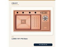 Crauf Lusso 1071 PVD Bakır 84×48 cm Evye + Lusso 4030 PVD Bakır Batarya 5 Parça Premium Set Crauf Lusso 1071 PVD Bakır 84×48 cm Evye + Lusso 4030 PVD Bakır Batarya 5 Parça Premium Set