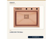 Crauf Lusso 6391 PVD Bakır 64×49 cm Evye + Lusso 4030 PVD Bakır Batarya 5 Parça Premium Set Crauf Lusso 6391 PVD Bakır 64×49 cm Evye + Lusso 4030 PVD Bakır Batarya 5 Parça Premium Set