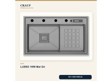 Crauf Lusso 1056 Mat Gri 86×48 cm Evye + Lusso 4030 Çelik (Mat Gri evye için nötr alternatif) Batarya 5 Parça Set Crauf Lusso 1056 Mat Gri 86×48 cm Evye + Lusso 4030 Çelik (Mat Gri evye için nötr alternatif) Batarya 5 Parça Set