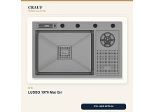 Crauf Lusso 1070 Mat Gri 76×48 cm Evye + Lusso 4030 Çelik (Mat Gri evye için nötr alternatif) Batarya 5 Parça Set Crauf Lusso 1070 Mat Gri 76×48 cm Evye + Lusso 4030 Çelik (Mat Gri evye için nötr alternatif) Batarya 5 Parça Set