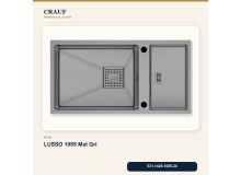 Crauf Lusso 1085 Mat Gri 82×43 cm Evye + Lusso 4030 Çelik (Mat Gri evye için nötr alternatif) Batarya 5 Parça Set Crauf Lusso 1085 Mat Gri 82×43 cm Evye + Lusso 4030 Çelik (Mat Gri evye için nötr alternatif) Batarya 5 Parça Set