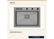 Crauf Lusso 6391 Mat Gri 64×49 cm Evye + Lusso 4030 Çelik (Mat Gri evye için nötr alternatif) Batarya 5 Parça Set Crauf Lusso 6391 Mat Gri 64×49 cm Evye + Lusso 4030 Çelik (Mat Gri evye için nötr alternatif) Batarya 5 Parça Set