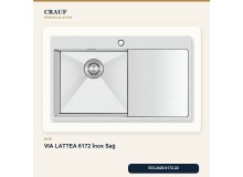 Crauf Via Lattea 6172 Sağ İnox 86×51 cm Evye + Pesce 4060 Çelik Batarya 6 Parça Premium Set
