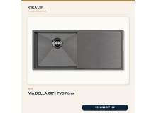 Crauf Via Bella 6071 PVD Füme 80×45 cm Evye + Pesce 4060 PVD Füme Batarya 6 Parça Premium Set Crauf Via Bella 6071 PVD Füme 80×45 cm Evye + Pesce 4060 PVD Füme Batarya 6 Parça Premium Set