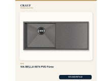 Crauf Via Bella 6074 PVD Füme 100×45 cm Evye + Pesce 4060 PVD Füme Batarya 6 Parça Premium Set Crauf Via Bella 6074 PVD Füme 100×45 cm Evye + Pesce 4060 PVD Füme Batarya 6 Parça Premium Set