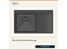 Crauf Via Lattea 6172 Sağ PVD Füme 86×51 cm Evye + Pesce 4060 PVD Füme Batarya 6 Parça Premium Set Crauf Via Lattea 6172 Sağ PVD Füme 86×51 cm Evye + Pesce 4060 PVD Füme Batarya 6 Parça Premium Set