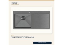 Crauf Via Lattea 6174 Sağ PVD Füme 100×51 cm Evye + Pesce 4060 PVD Füme Batarya 6 Parça Premium Set Crauf Via Lattea 6174 Sağ PVD Füme 100×51 cm Evye + Pesce 4060 PVD Füme Batarya 6 Parça Premium Set