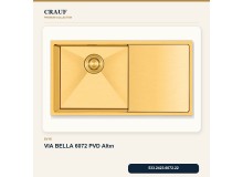 Crauf Via Bella 6072 PVD Altın 86×45 cm Evye + Pesce 4060 PVD Altın Batarya 6 Parça Premium Set Crauf Via Bella 6072 PVD Altın 86×45 cm Evye + Pesce 4060 PVD Altın Batarya 6 Parça Premium Set